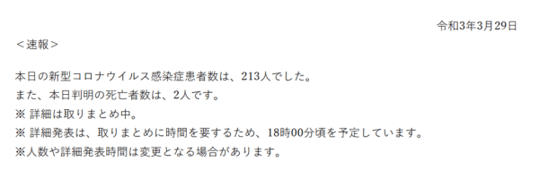 【コロナ】大阪府3/29感染者は213人、吉村知事「第4波・蔓延防止措置を要請したい」
