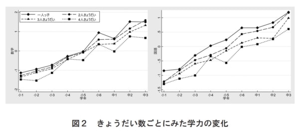 【論文紹介】きょうだいが多いほど学力が低下する(学力に対するきょうだい構成の影響より)